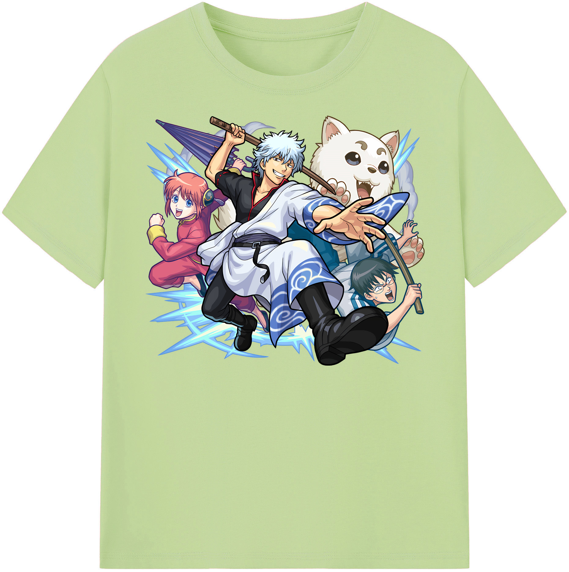 （画像用） ぎんたま 坂田銀時（さかたぎんとき） 神楽 志村新八（しむら しんぱち） GINTAMA Sakata Gintoki Kagura Shimura Shinpachi 綿100％半袖Tシャツ（フロントプリント）